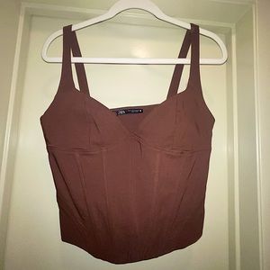 Zara Corset Top Brown